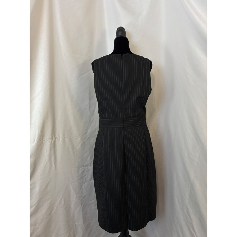 Banana Republic Pinstripe Square Neck Dress Size 12 - Picture 4 of 5